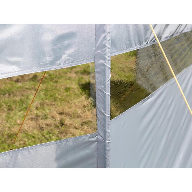 Paravent de camping Bora - Brise-Vue - 4,5 x 1,4 m - Résistant au vent - Gris