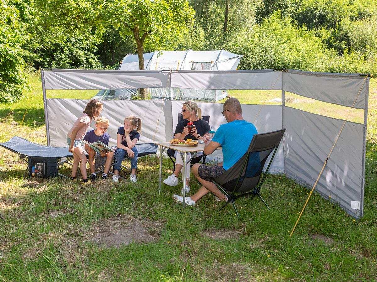 Paravent de camping Bora - Brise-Vue - 4,5 x 1,4 m - Résistant au vent - Gris 3/7