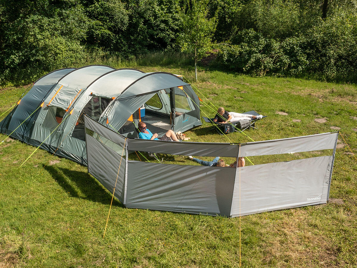 Paravent de camping Bora - Brise-Vue - 4,5 x 1,4 m - Résistant au vent - Gris 4/7