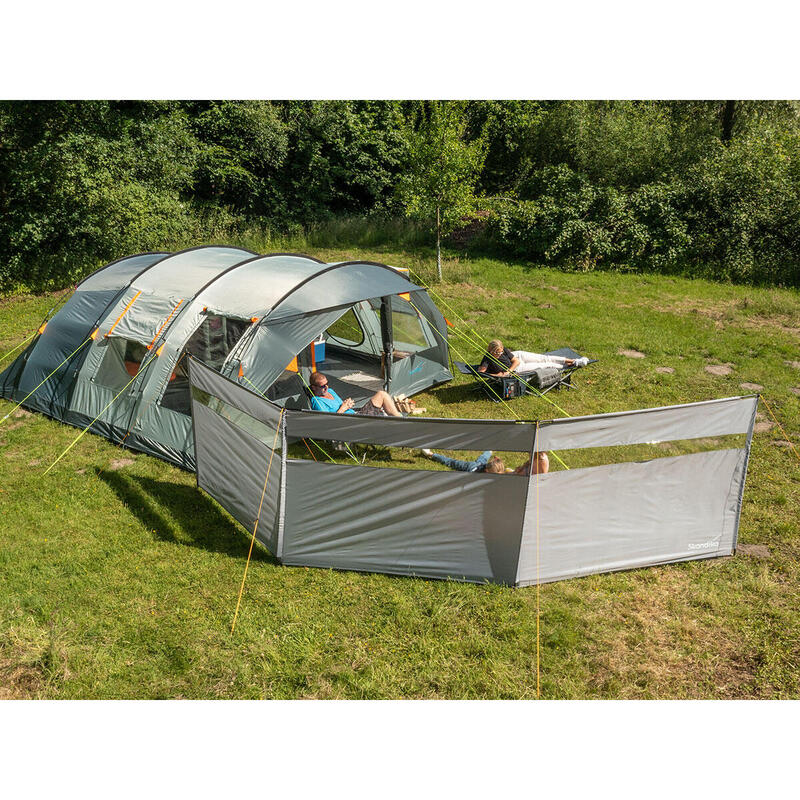 Paravent de camping Bora - Brise-Vue - 4,5 x 1,4 m - Résistant au vent - Gris