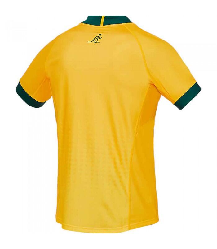 ASICS Australia Wallabies Mens Home Rugby Shirt Yellow 2/4
