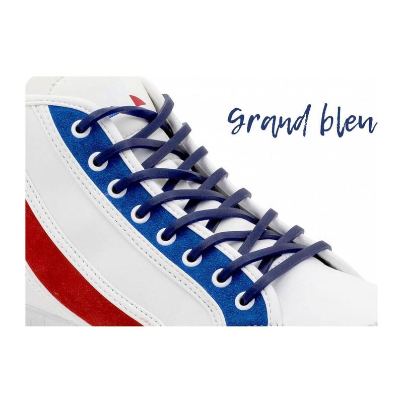 Lacets Elastiques Sneakers Adulte Bleu - 100% Silicone - Fabriqués en France