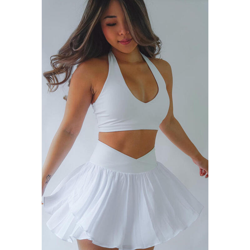 Super bloom flowy tennis skorts - WHITE LILY