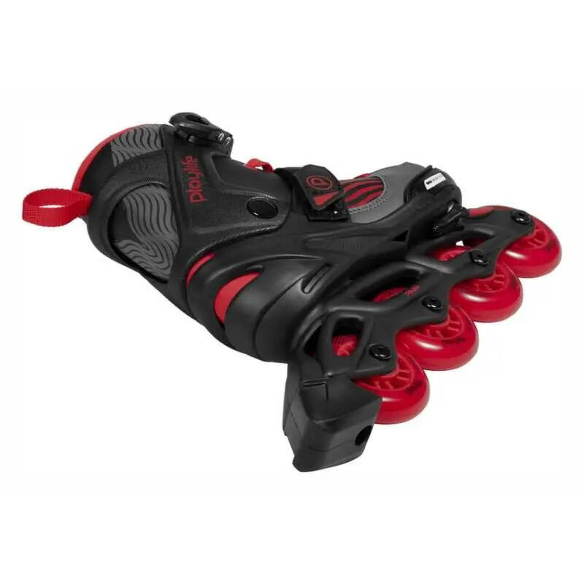 Playlife inline skates Dark Breeze 82A zwart/rood