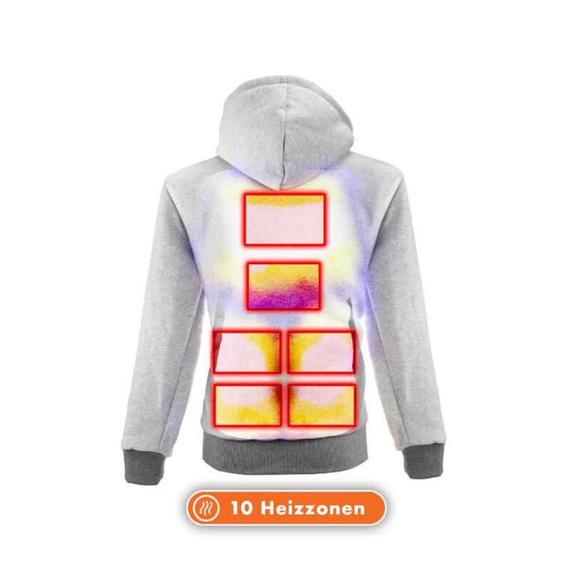 Beheizbarer Herren Hoodie Dual Heating Grau