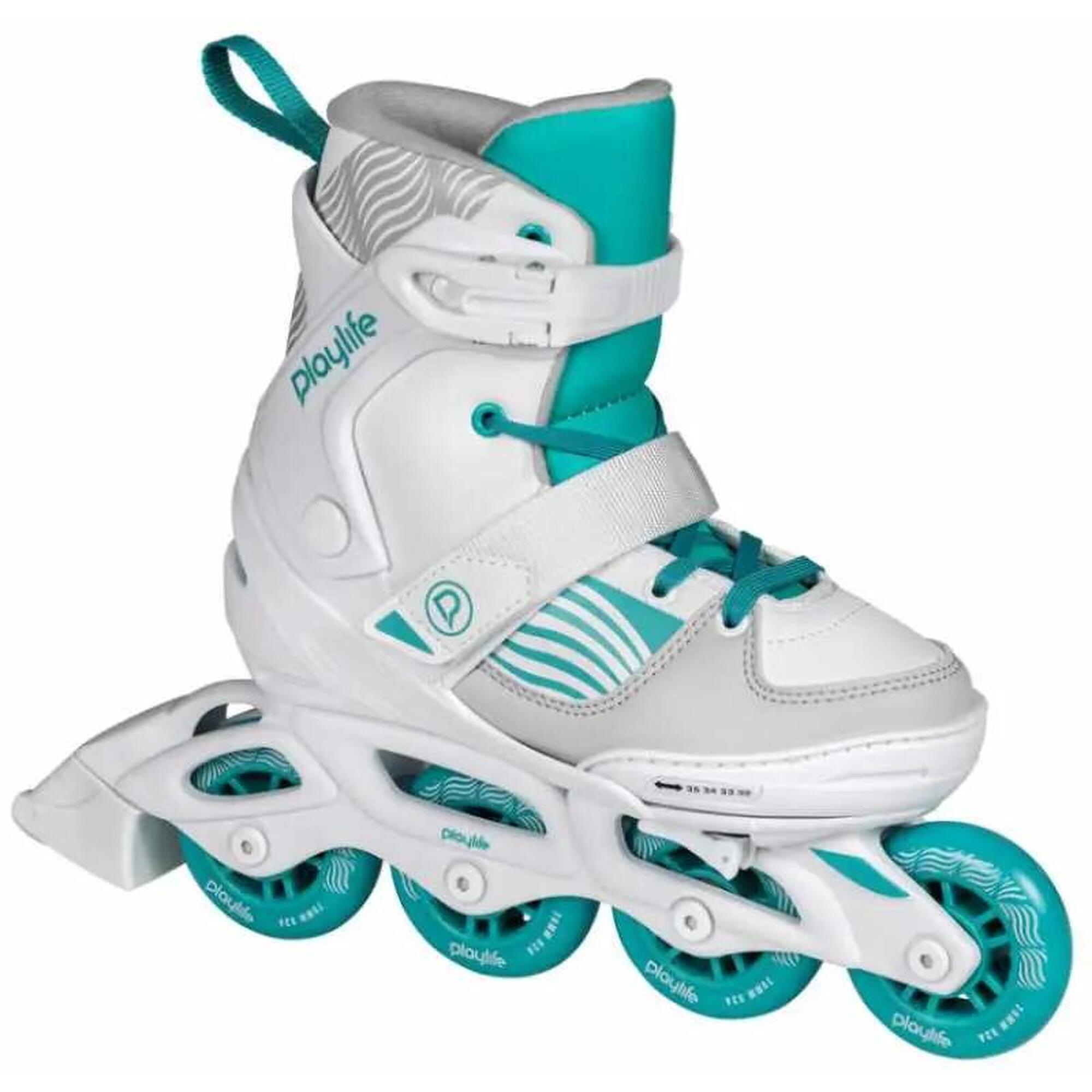 Playlife inline skates Light Breeze 82A wit/turquoise