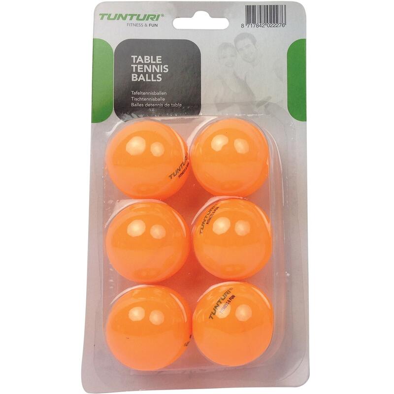 Tischtennis Ping Pong Bälle 6er Pack von Tunturi Orange