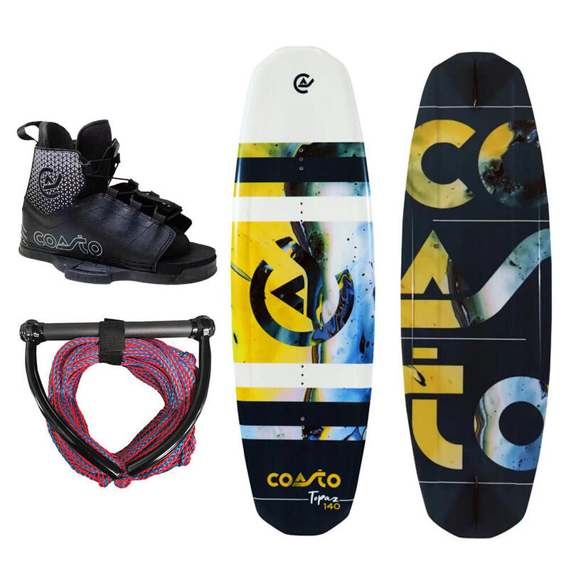 Kit de Wakeboard - Planche Coasto Topaz + fixations de wakeboard + ligne