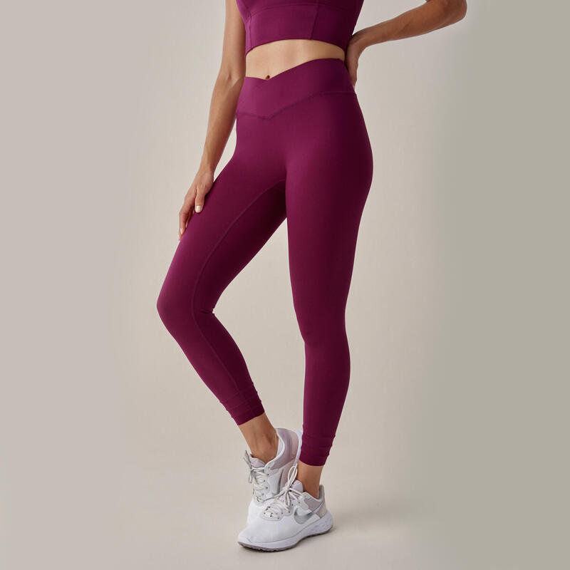 Leggings mallas deportivas Ica 7/8 de mujer Black Limba Burgundy