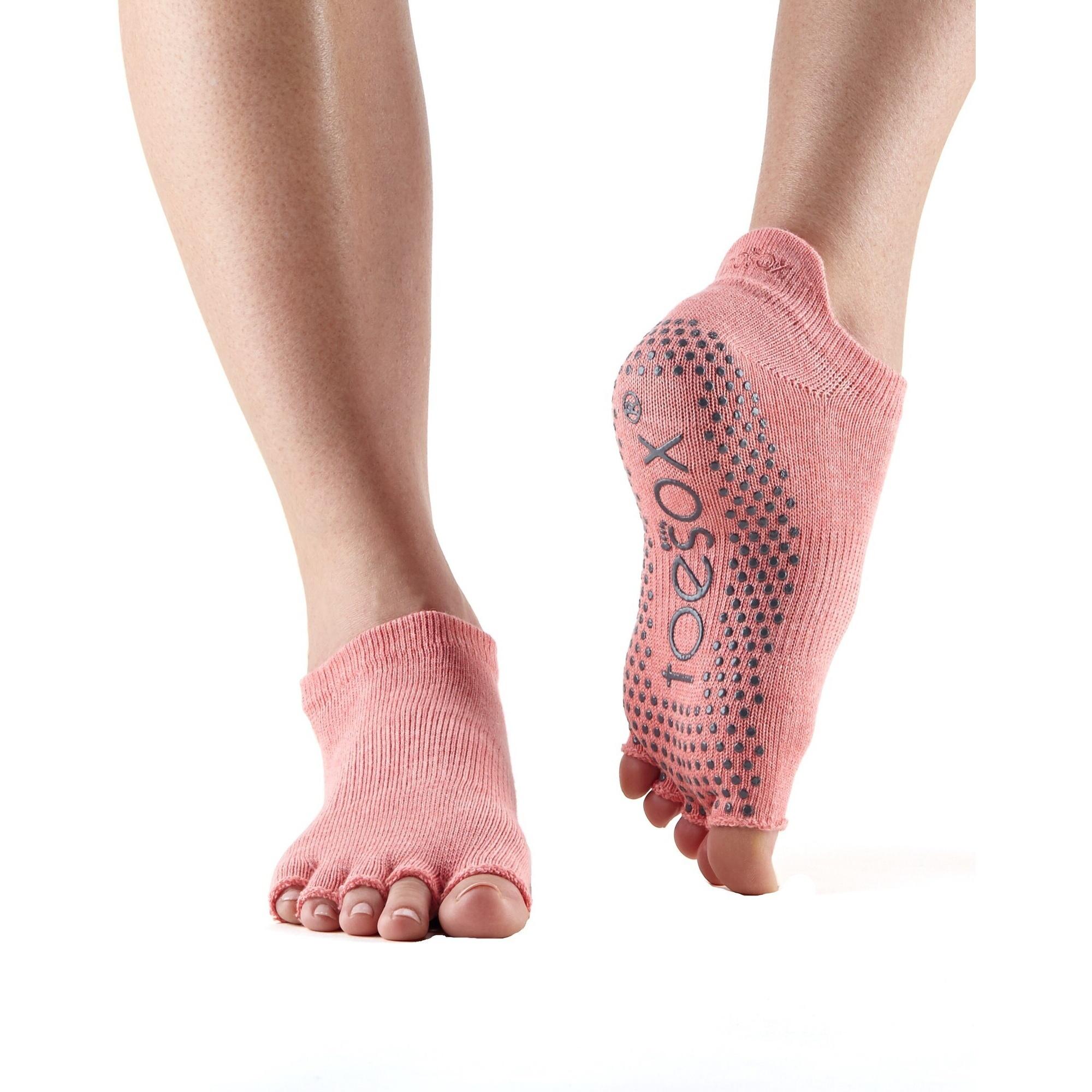 TOESOX Womens/Ladies Half Toe Socks (Melon)