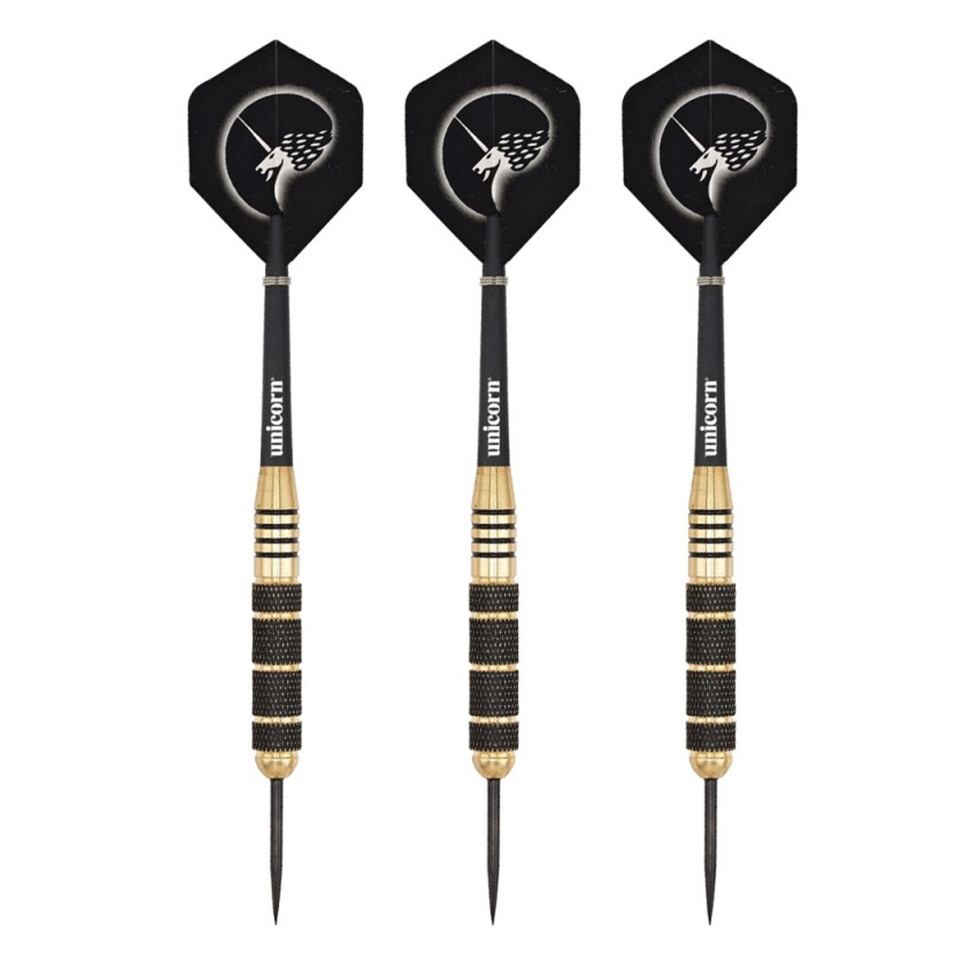 UNICORN Core Plus Win Darts (Pack Of 3) (Black/Gold)