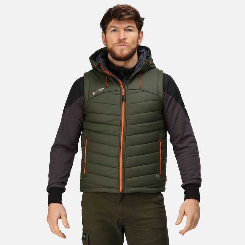 Tactische Draden Mens Berekenen Geïsoleerde Bodywarmer (Donkere Khaki)