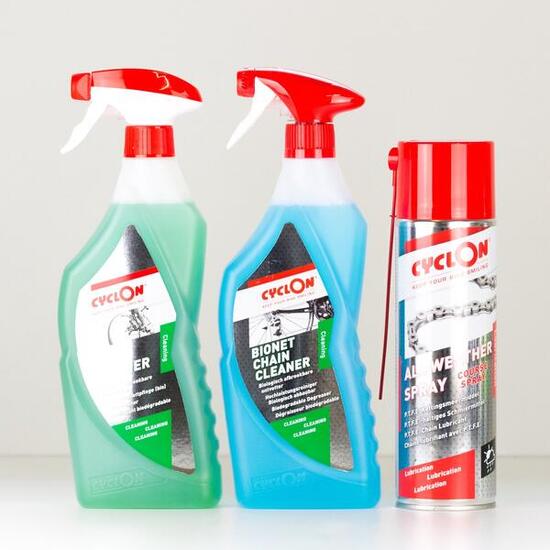 Bike Cleaner Spray 750ml + Chain Cleaner Spray 750ml + Course Spray 0,5L
