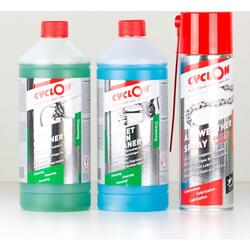 Kit d'entretien vélo Bike Cleaner 1L + Chain Cleaner 1L + Course Spray 500ml