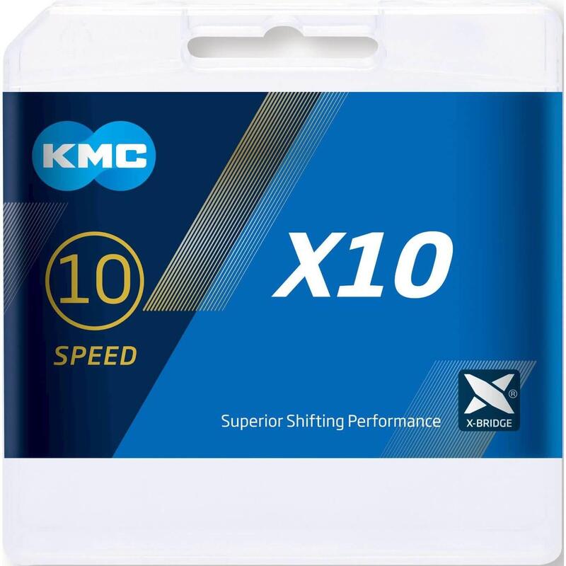 Collier 10 vitesses KMC X10 - Argent / noir