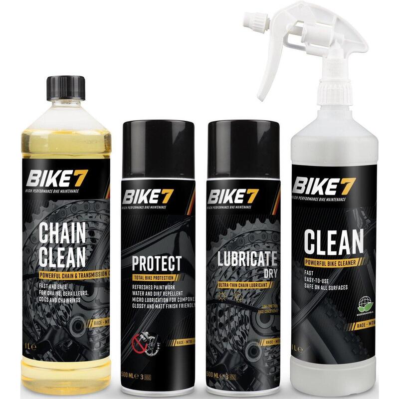 Fahrrad Reinigungsset Degrease 500 ml + Protect 500ml + Lubricate Dry 500ml