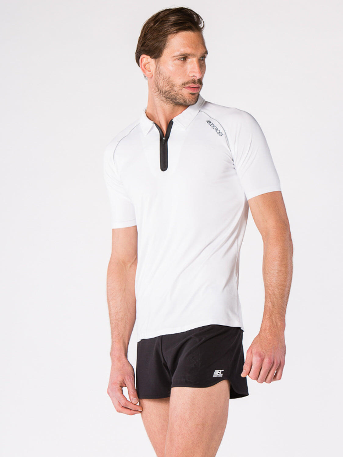 Polo OSVAL homme blanc technique zip waterproof thermocollé 3/7