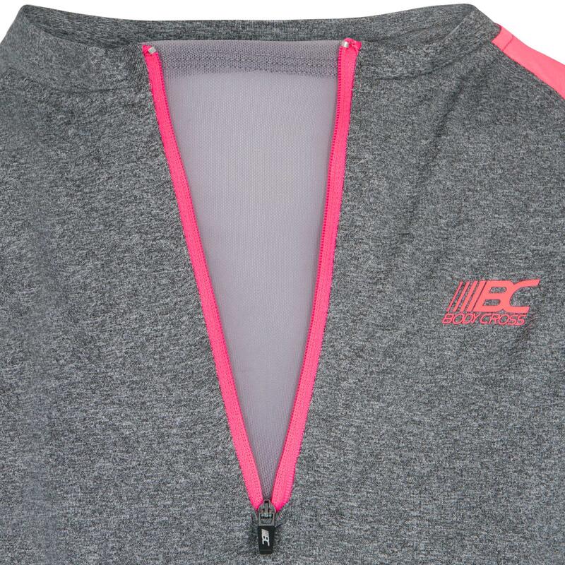T-shirt de Trail Milie - Noir/Corail - Femme