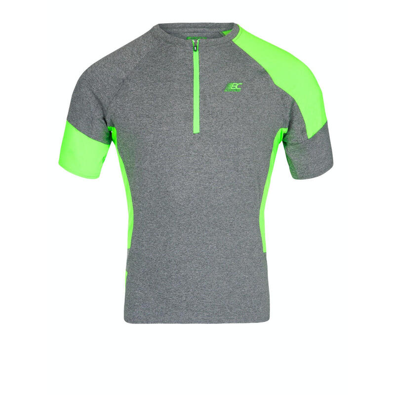 T-shirt de trail Mile - Gris/vert - Homme