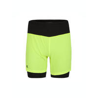Short Running 2 en 1 Onder Jaune Fluo