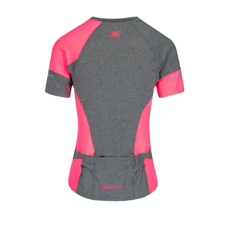 T-shirt de trail Milie - Gris/rose - Femme