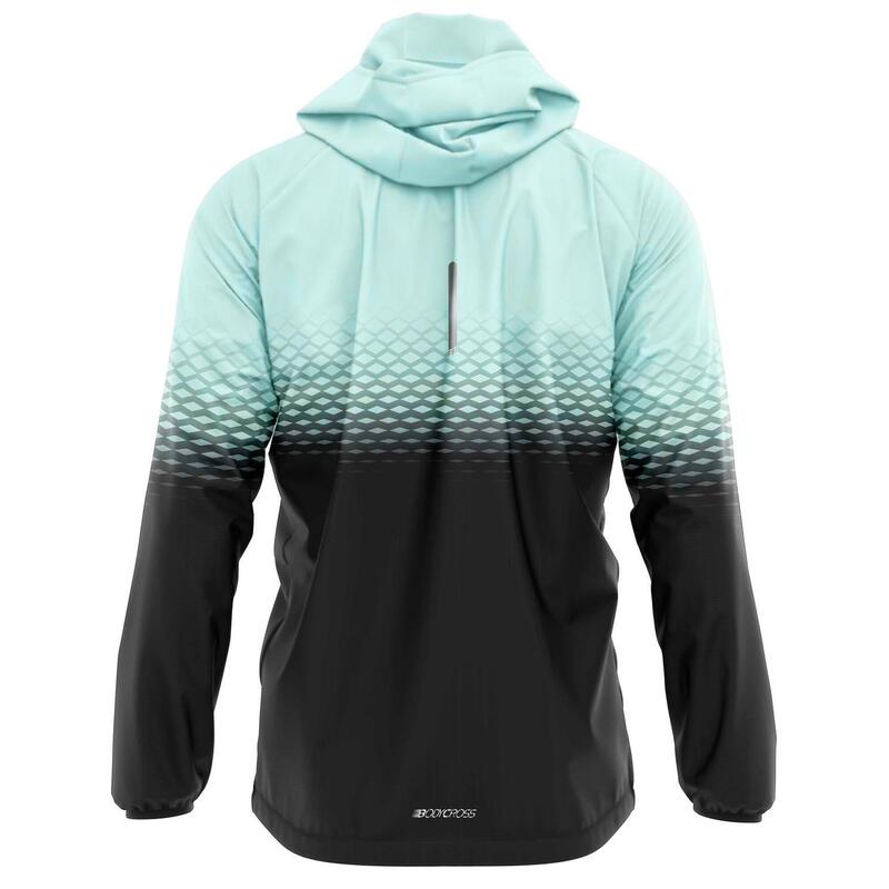 Coupe-vent de running déperlant Abie - Noir/vert - Femme