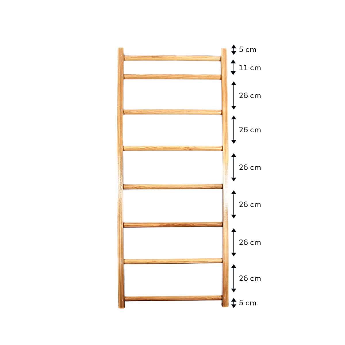 Wand-Sprossenwand JustFit aus Holz 210x80 cm - lackierte Buche, vormontiert 4/4