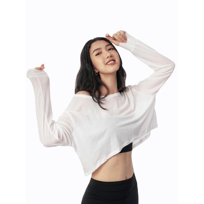 Jennie Top - Women - Long Sleeved Training/Running T-shirt - Beige