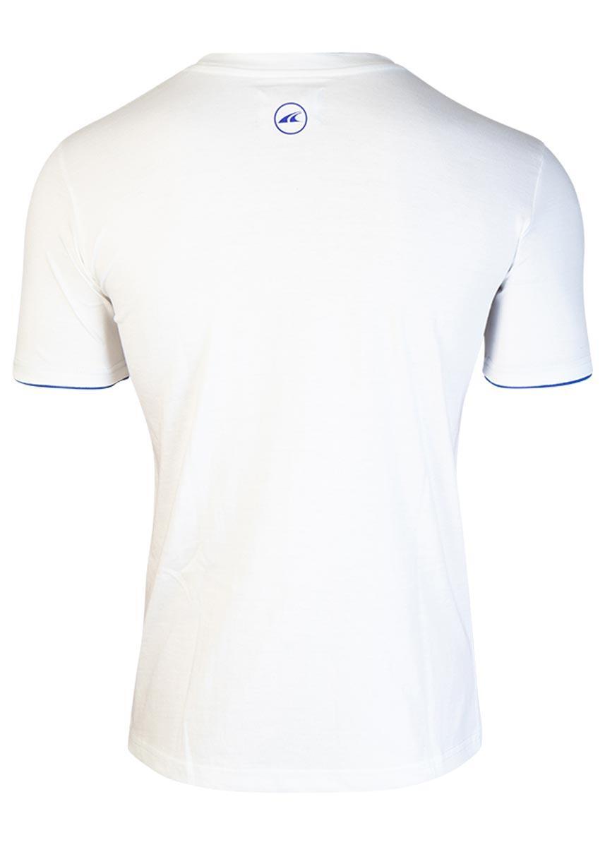 Akron New Orleans Cotton T-shirt - White/Royal Blue 4/4