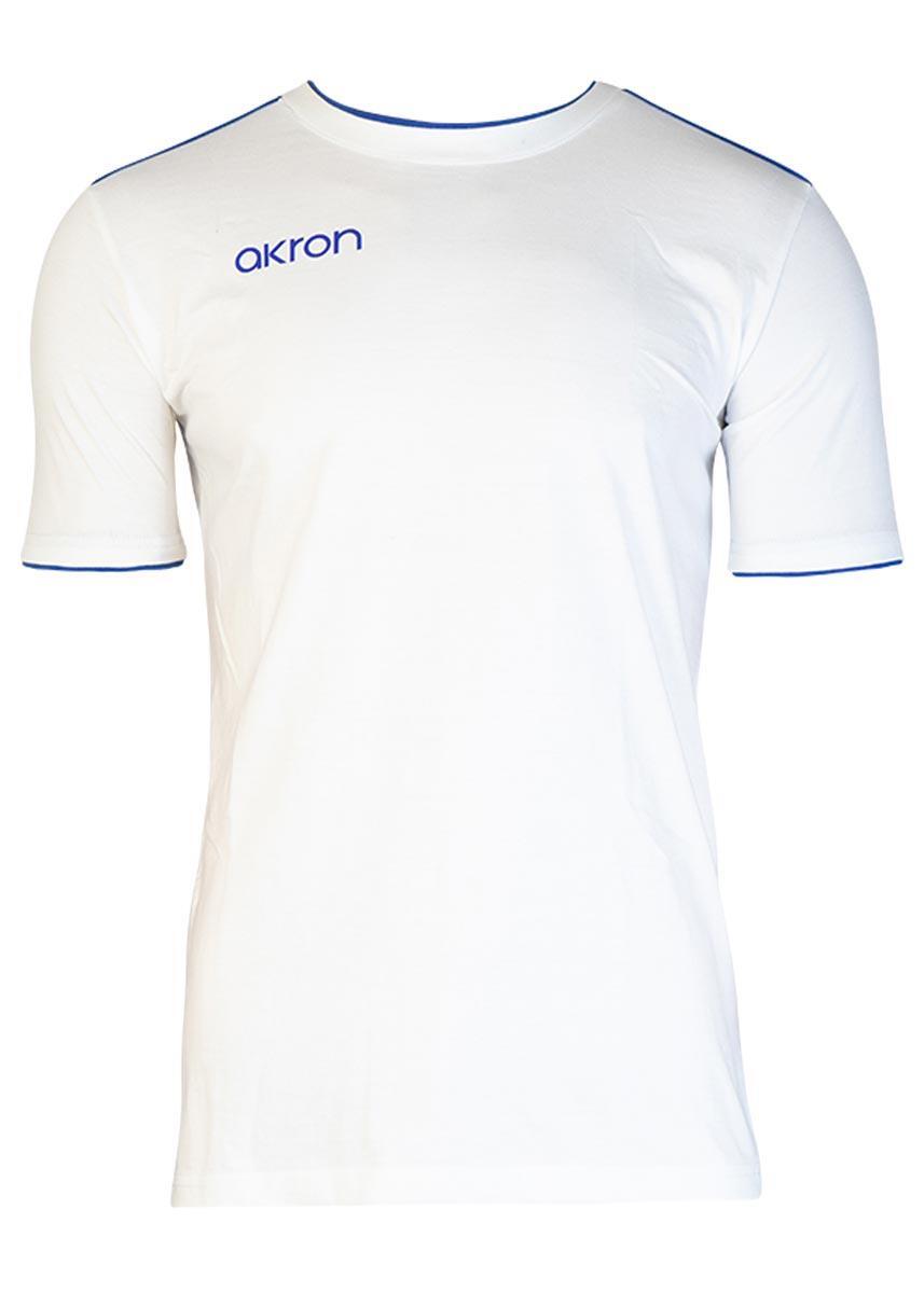 Akron New Orleans Cotton T-shirt - White/Royal Blue 1/4