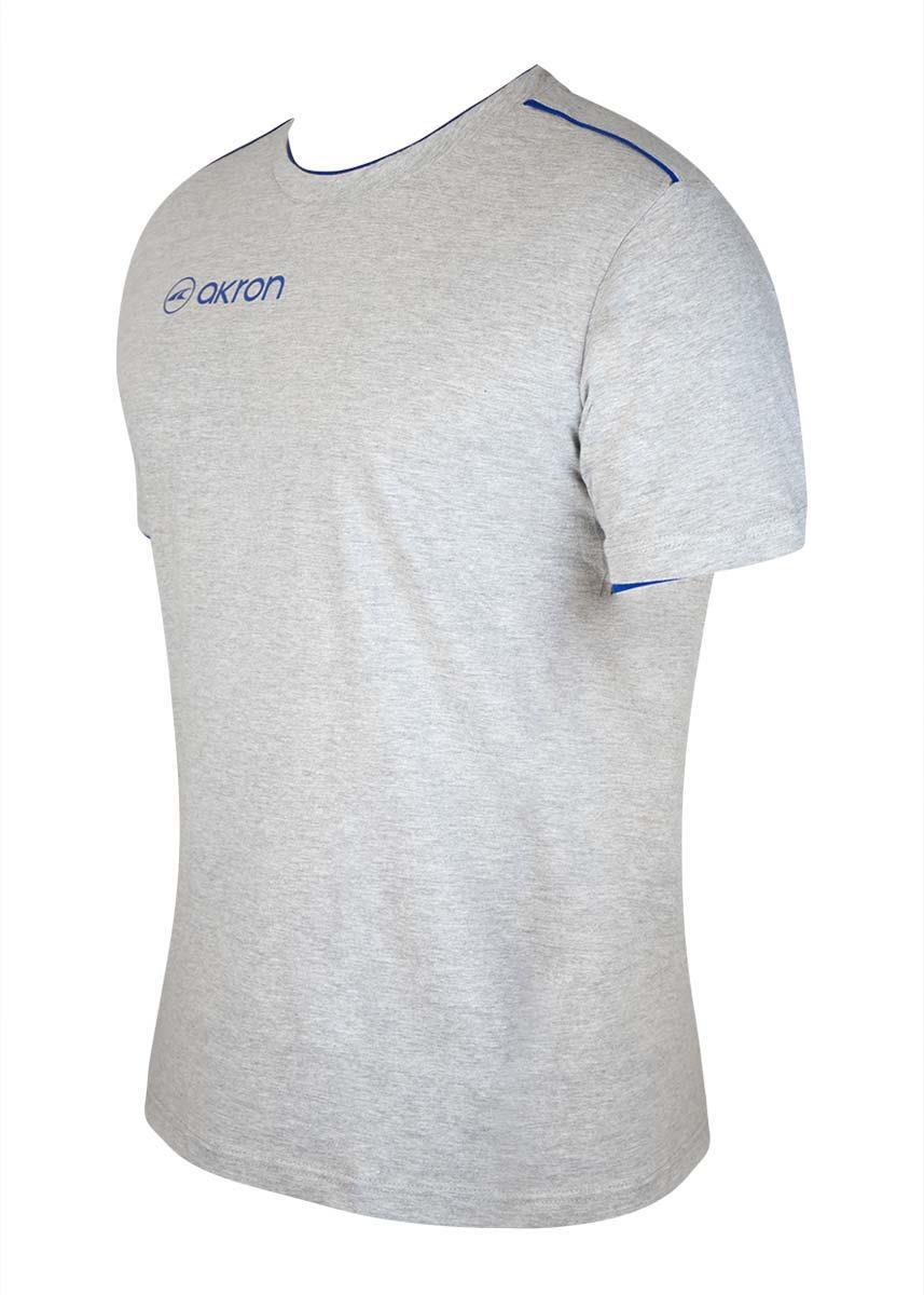 Akron New Orleans Cotton T-shirt - Grey / Royal Blue 4/4