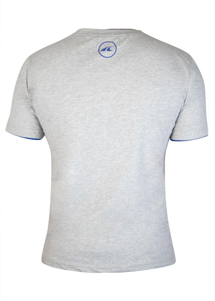 Akron New Orleans Cotton T-shirt - Grey / Royal Blue 3/4