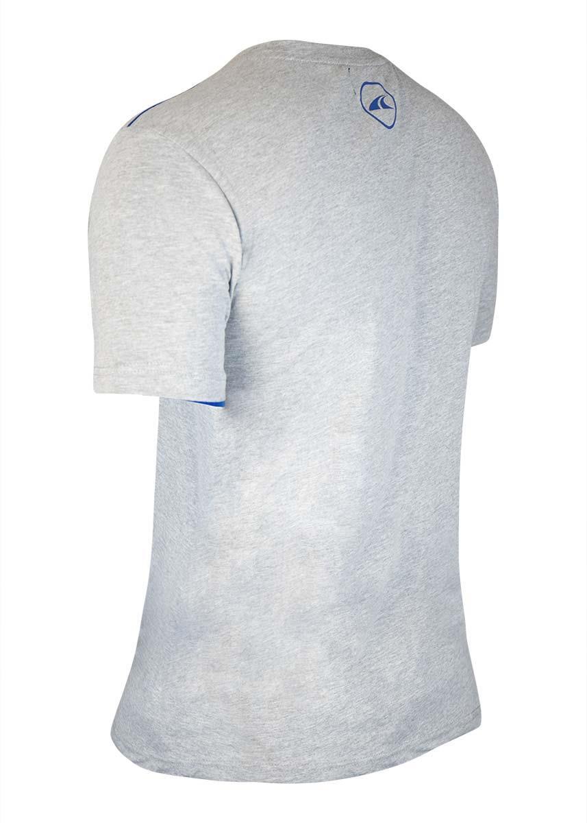 Akron New Orleans Cotton T-shirt - Grey / Royal Blue 2/4