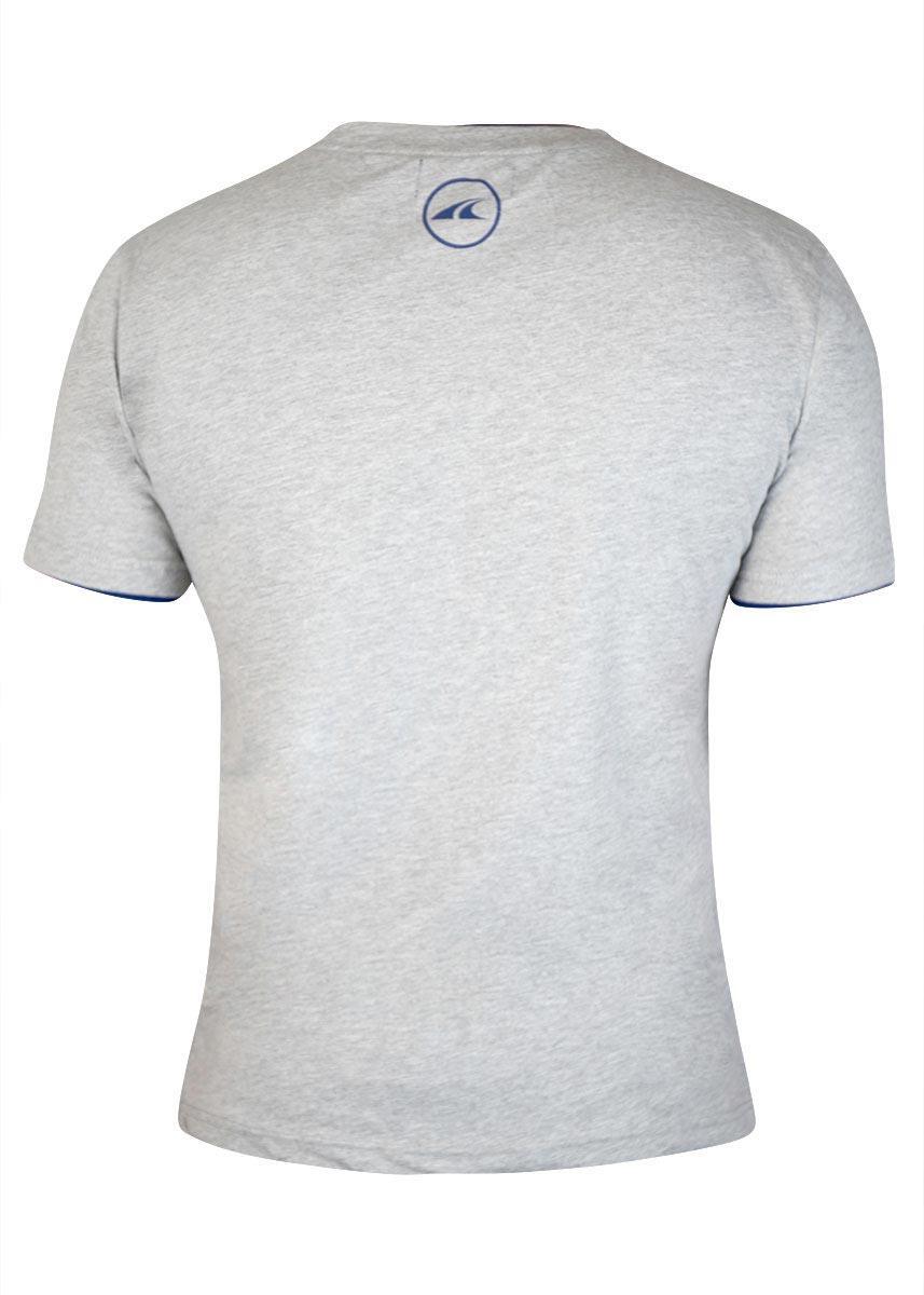 Akron New Orleans Cotton T-shirt - Grey / Navy 4/5
