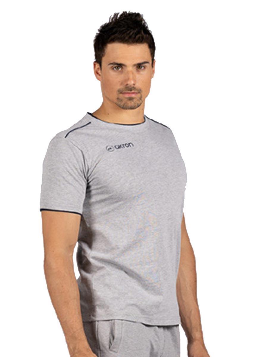 Akron New Orleans Cotton T-shirt - Grey / Navy 1/5