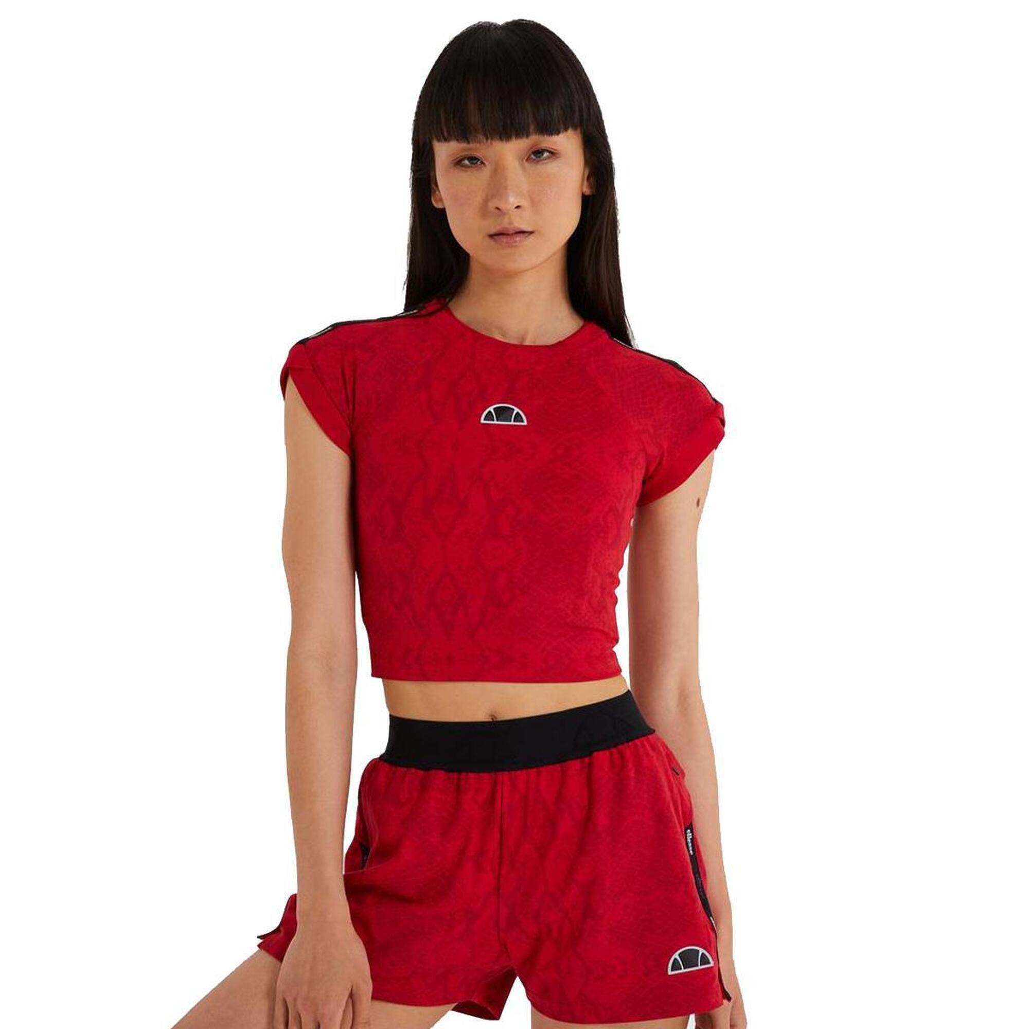 Ellesse Women's Arianne Crop T-Shirt - Dark Red 1/4