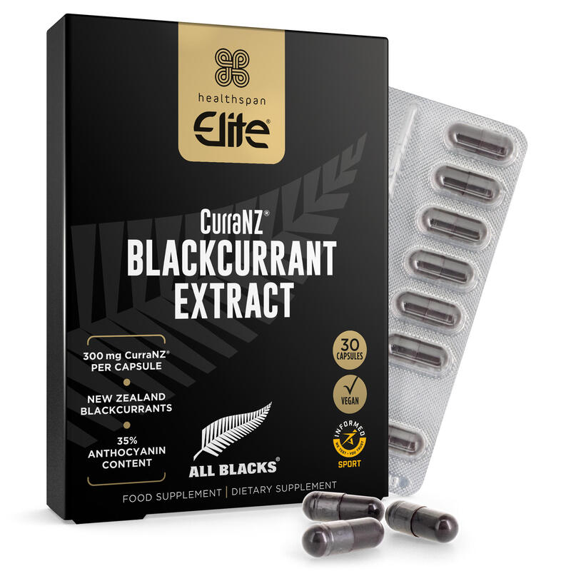 Healthspan Elite All Blacks CurraNZ Blackcurrant Extract, 300mg, Vegan