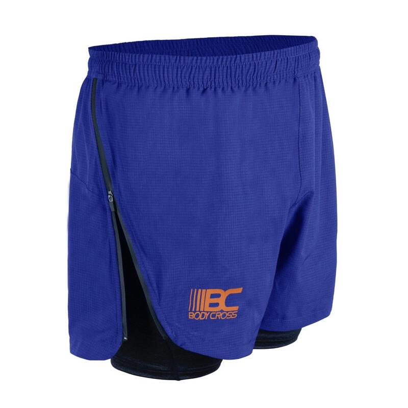 Short/cuissard de running 3 en 1 Ben - Bleu nuit - Homme