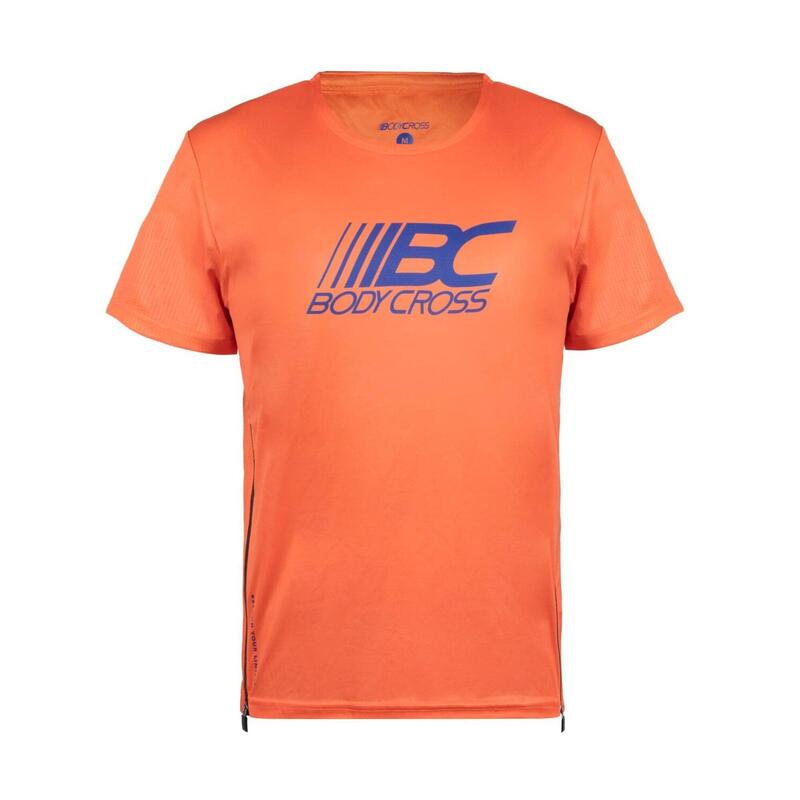 T-shirt de running à zips Birkan - Orange - Homme