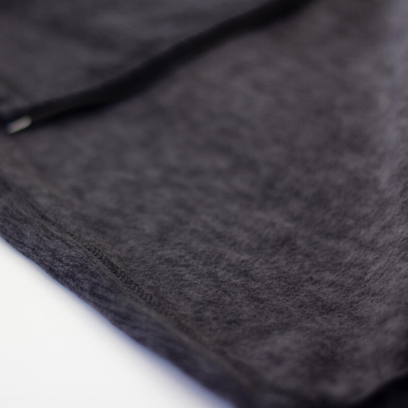 Jachetă fleece 565 neagră, glugă și fermoar