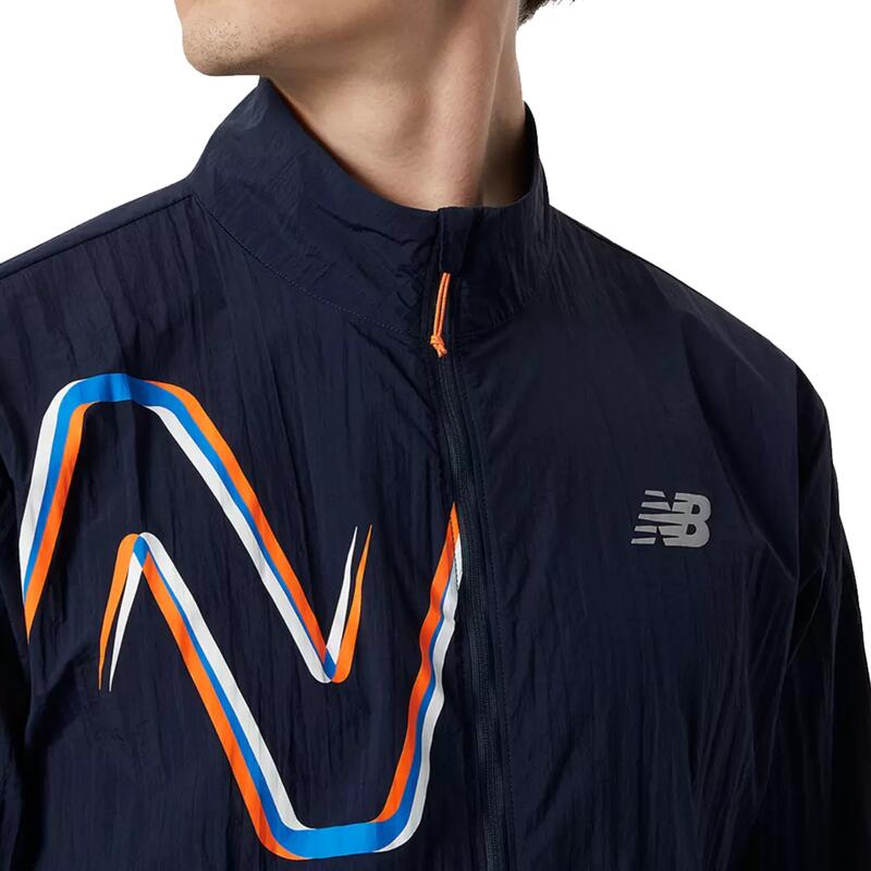 Chaqueta impermeable plegable gráfica New Balance Impact Run