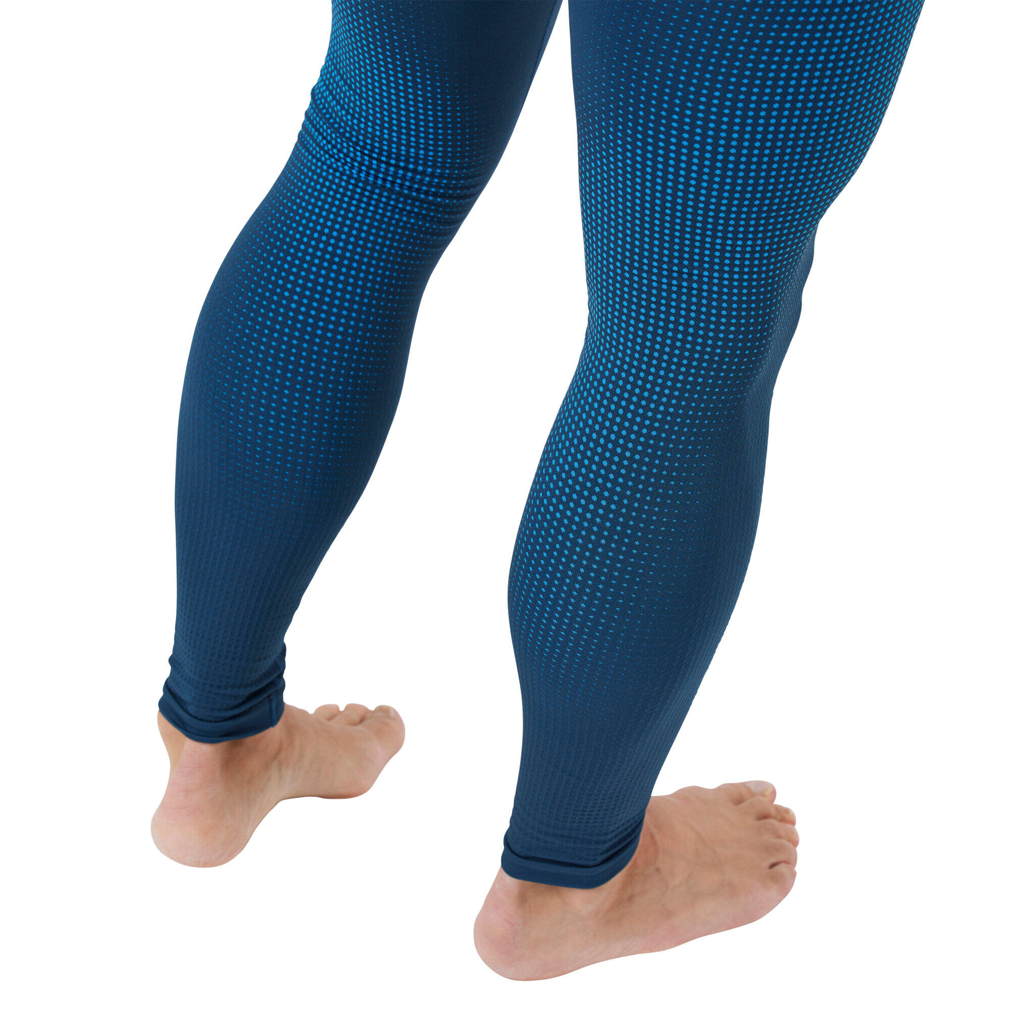 Collant Long Odlo Performance Warm Eco Bleu 4/4
