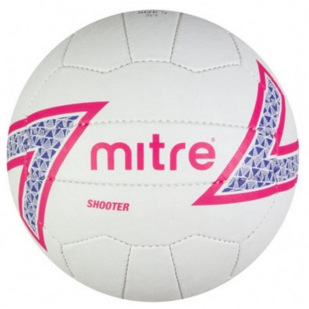 MITRE Shooter Logo Netball (White/Pink/Blue)