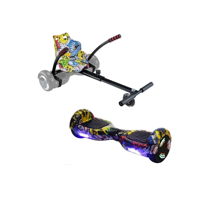 Hoverboard 65S Flash BT+Carry Bag+Kart Pilot Multicolor