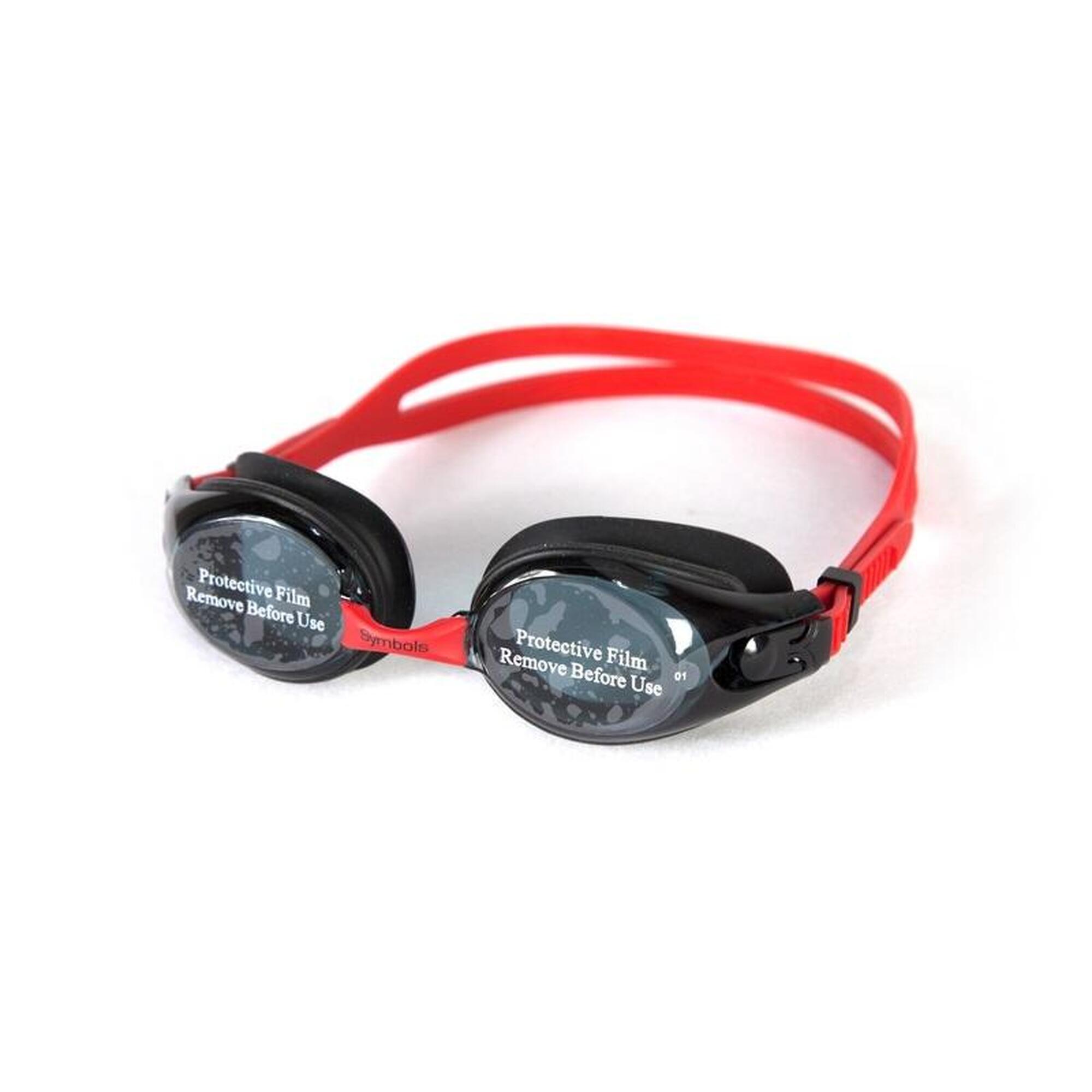 MS-6700 Silicone Anti-Fog UV Protection Optical Swimming Goggles - RED/BLACK