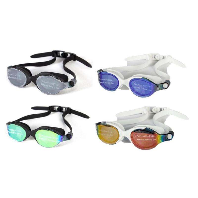 MS-9500 Silicone Anti-Fog UV Protection Optical Swimming Goggles - White/Blue