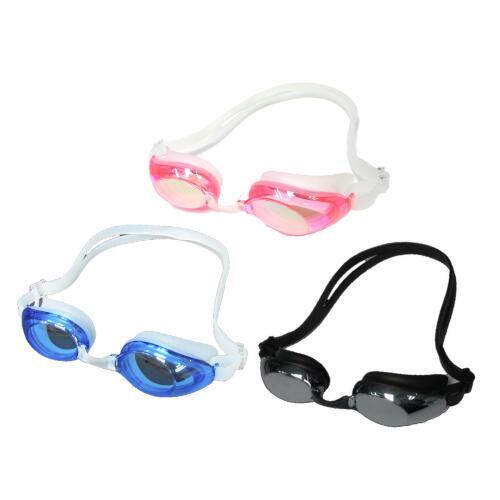 MS-7600MR Silicone Anti-fog Reflective Swimming Goggles - Pink