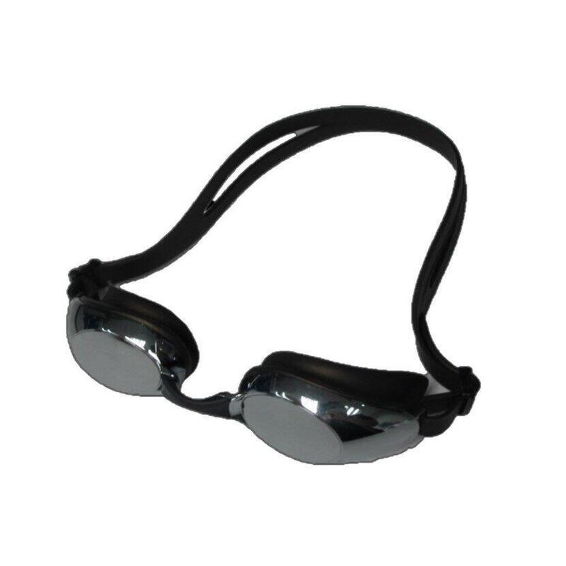 MS-7600MR Silicone Anti-fog Reflective Swimming Goggles - Black