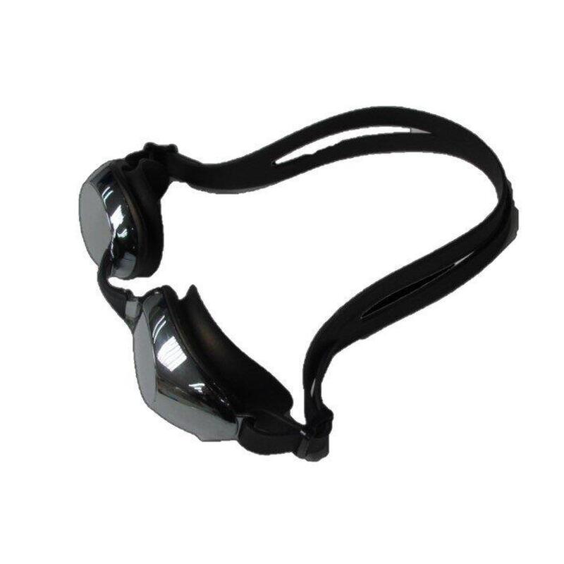 MS-7600MR Silicone Anti-fog Reflective Swimming Goggles - Black