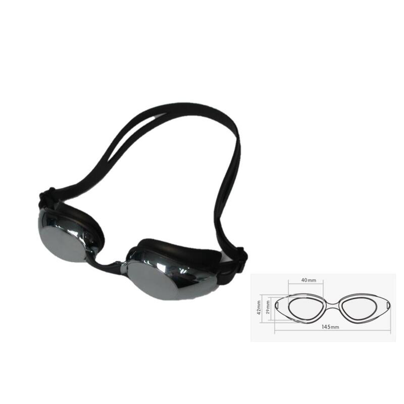 MS-7600MR Silicone Anti-fog Reflective Swimming Goggles - Black